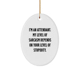 Funny Attendant Gifts from Friends - I'm An Attendant Oval Ornament for Christmas - Image 1